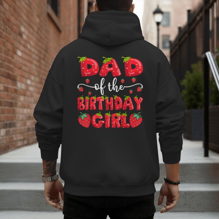Dad Of The Birthday Girl Strawberry Family Matching Men's Hoodie Back Print