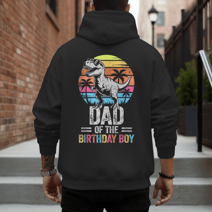 Dad Of The Birthday Party Outfit Dinosaur Daddy Men's Hoodie Back Print Dad Of The Birthday Party Outfit Dinosaur Daddy Men's Hoodie Back Print