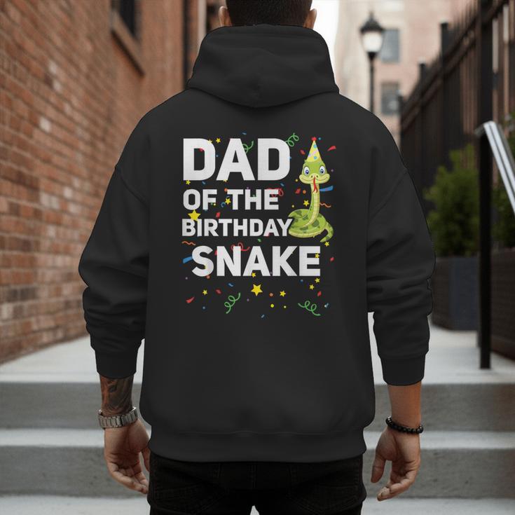 Dad Of The Birthday Snake Themed Birthday Party Men's Hoodie Back Print