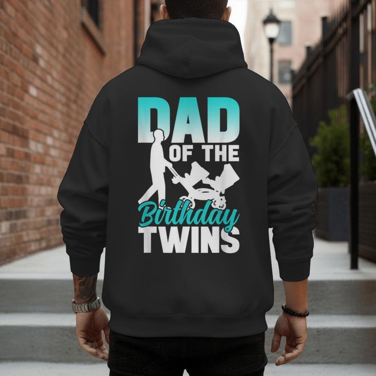 Dad Of The Birthday Twins Celebrate Cute Twin Father Daddy Men's Hoodie Back Print