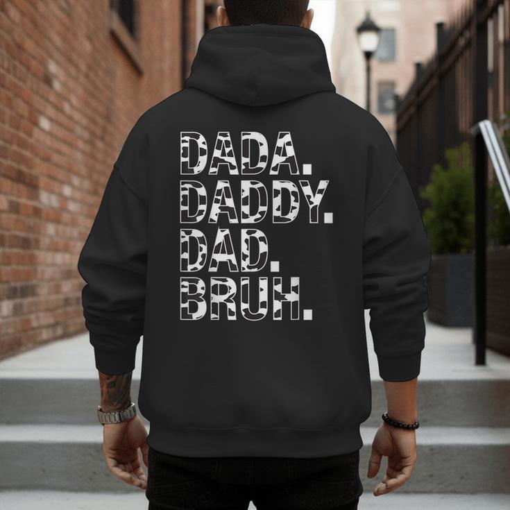 Dad Dada Daddy Bruh Papa Cow Daddy Love Cows Dad Cow Print Men's Hoodie Back Print