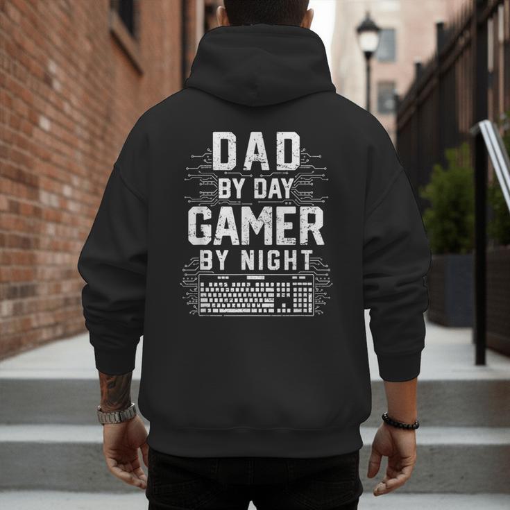 Dad By Day Gamer By Night PC Gaming Gift Men's Hoodie Back Print
