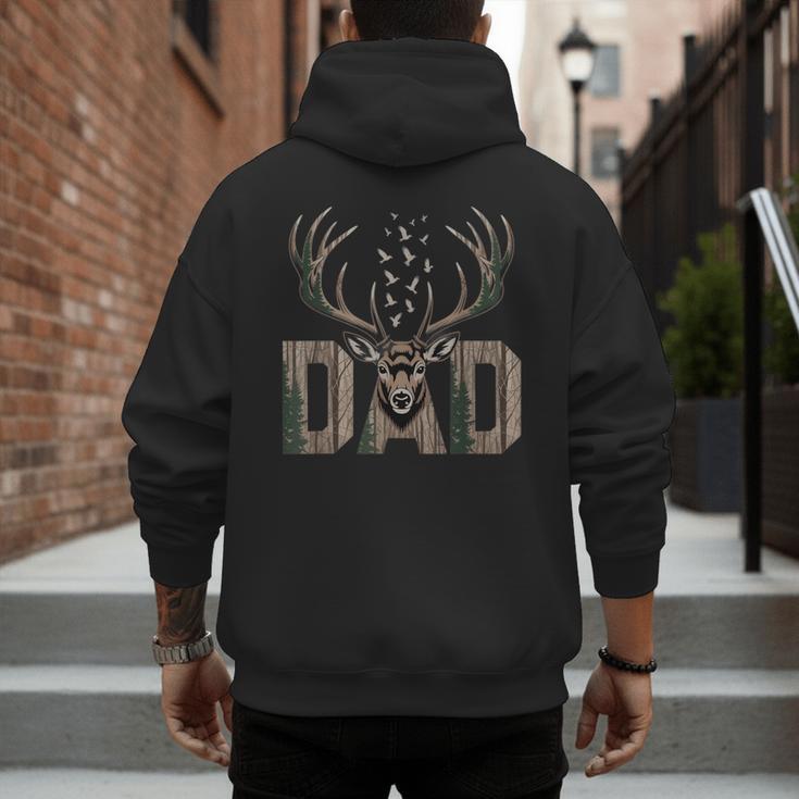 Dad Deer Hunting Camo Father Hunters Buck Camouflage Nature Men's Hoodie Back Print