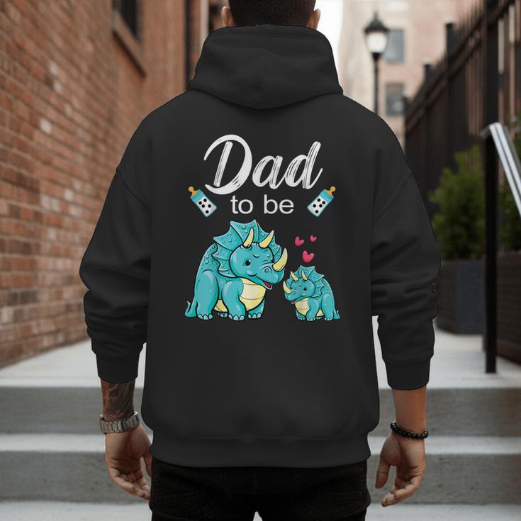 Dad To Be Dinosaur Baby Shower For Boy Men's Hoodie Back Print