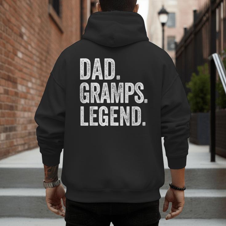 Dad Gramps Legend Vintage Distressed Bold Gramps Graphic Men's Hoodie Back Print