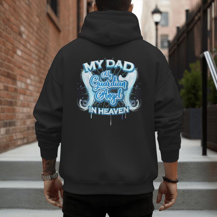 My Dad Is My Guardian Angel In Heaven Loss Father Memorial Men's Hoodie Back Print