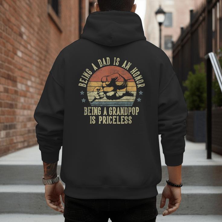 Being A Dad Is An Honor Being Grandpop Is Priceless Grandpop Men's Hoodie Back Print