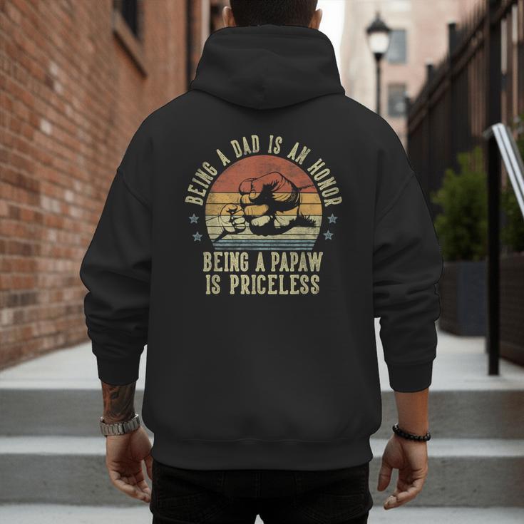 Being A Dad Is An Honor Being A Papaw Is Priceless Papaw Men's Hoodie Back Print