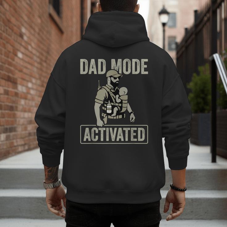 Dad Mode Activated Tactical Baby Carrier Military Father Men's Hoodie Back Print Dad Mode Activated Tactical Baby Carrier Military Father Men's Hoodie Back Print