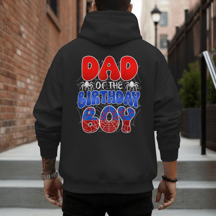 Dad And Mom Birthday Boy Spider Family Matching Men's Hoodie Back Print