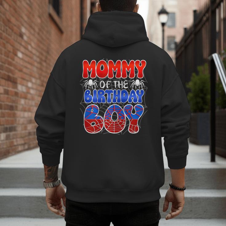 Dad And Mom Mommy Birthday Boy Spider Family Matching Men's Hoodie Back Print