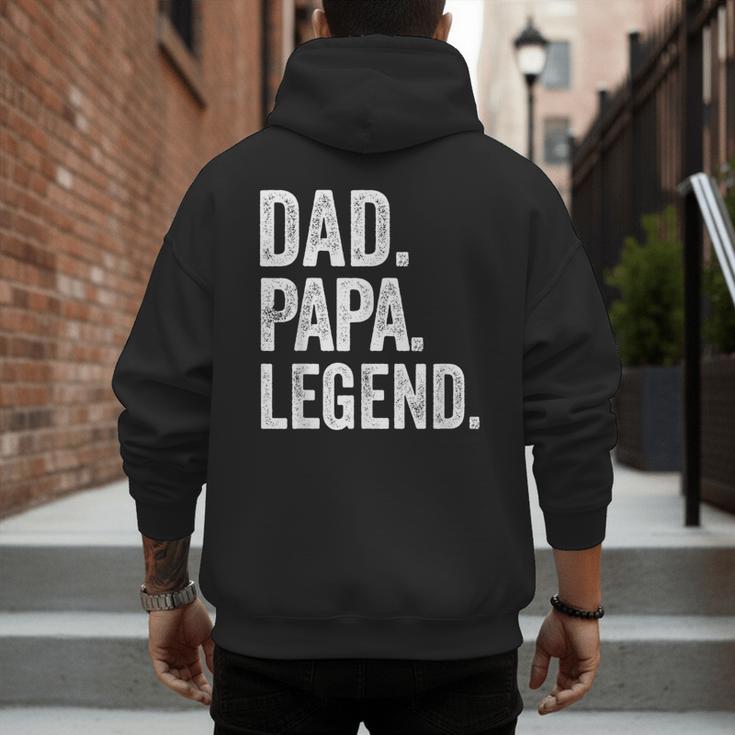 Dad Papa Legend Vintage Distressed Bold Papa Graphic Men's Hoodie Back Print Dad Papa Legend Vintage Distressed Bold Papa Graphic Men's Hoodie Back Print
