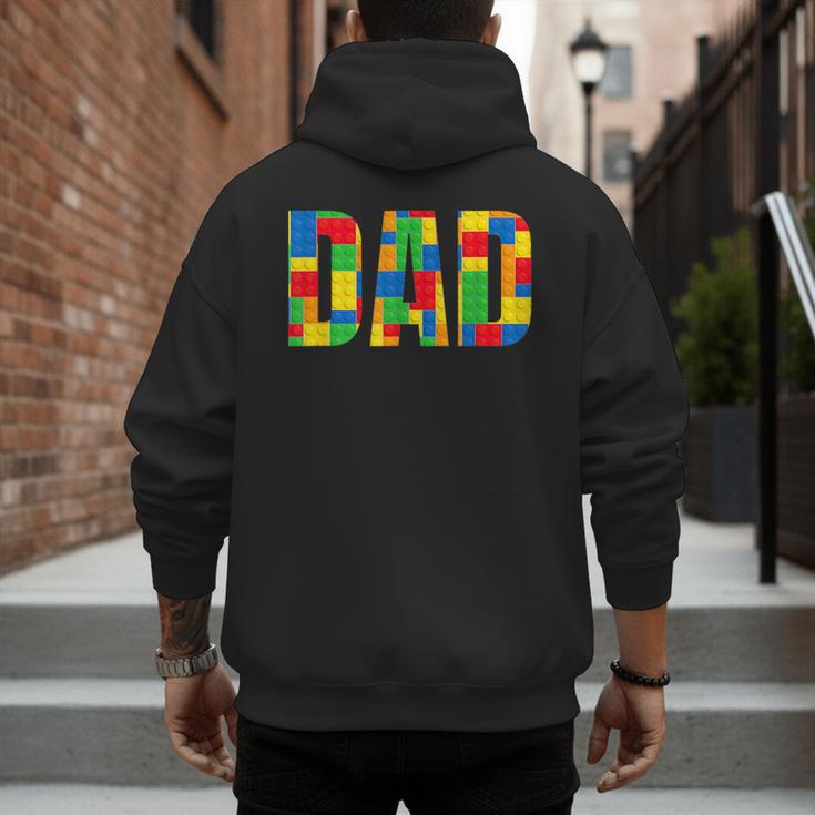 Dad Parent Brick Master Builder Building Blocks Set FamilyMen's Hoodie Back Print