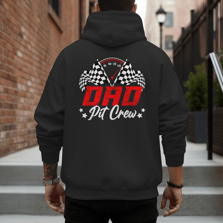 Dad Pit Crew Birthday Party Race Car Lover Racing Family Men's Hoodie Back Print