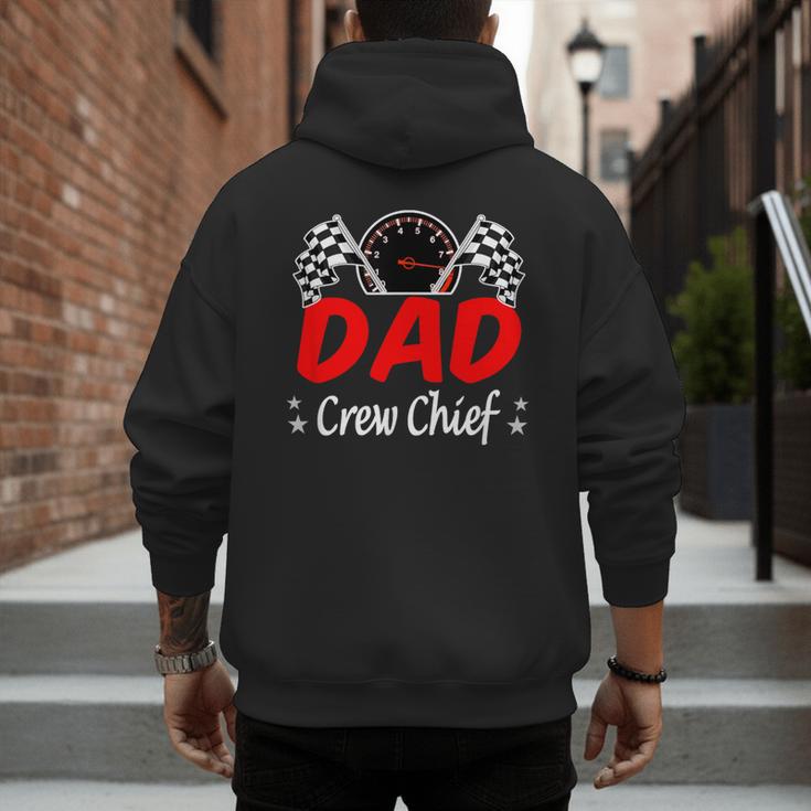 Dad Pit Crew Chief Racing Birthday Childs Party Fun Men's Hoodie Back Print