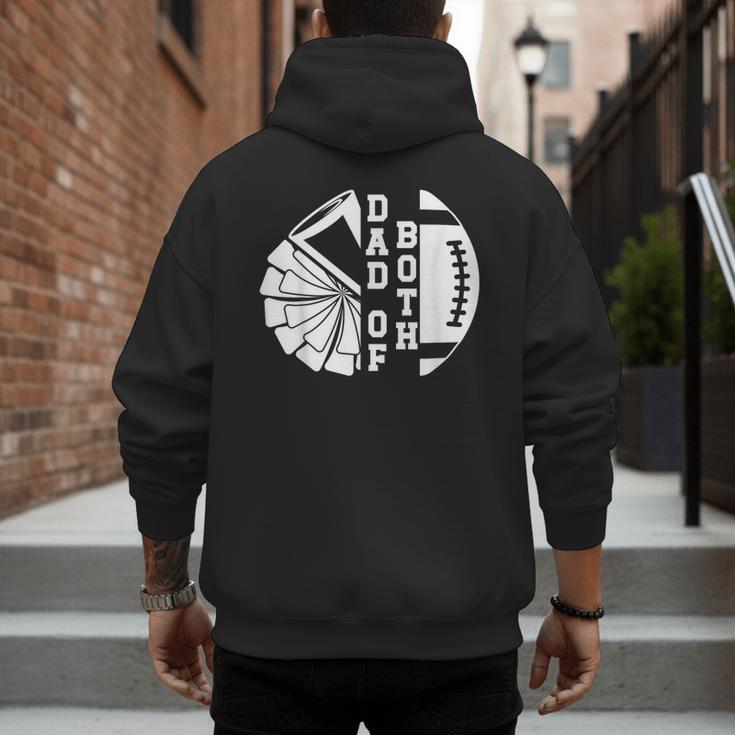 Dad Of Both Proud Football And Cheer Dad Men's Hoodie Back Print