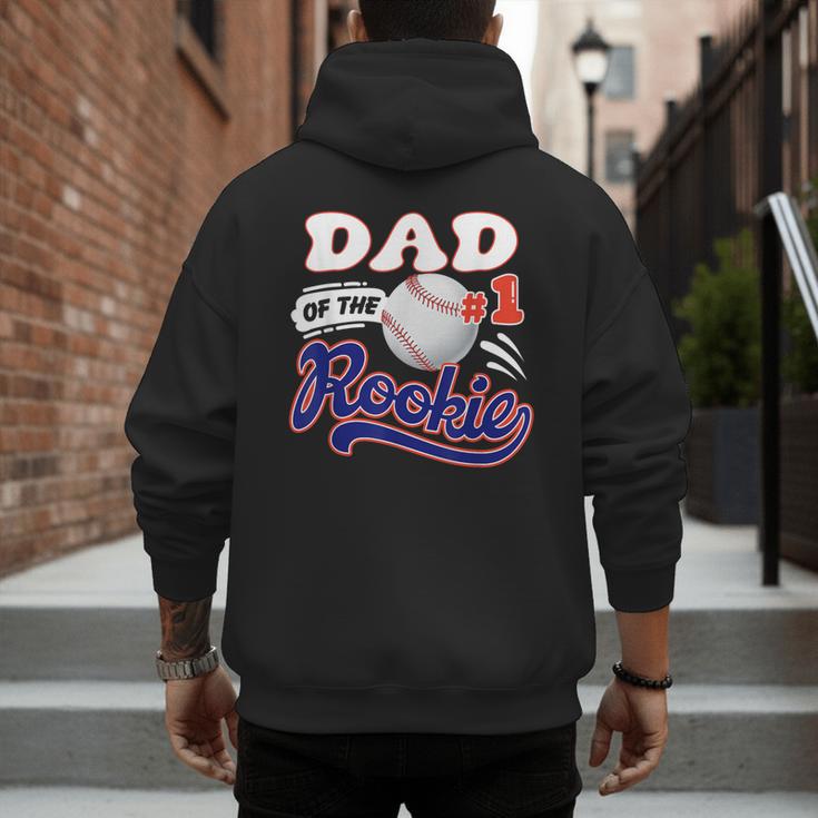Dad Rookie Of Year 1st Birthday Baseball Theme Matching Men's Hoodie Back Print Dad Rookie Of Year 1st Birthday Baseball Theme Matching Men's Hoodie Back Print