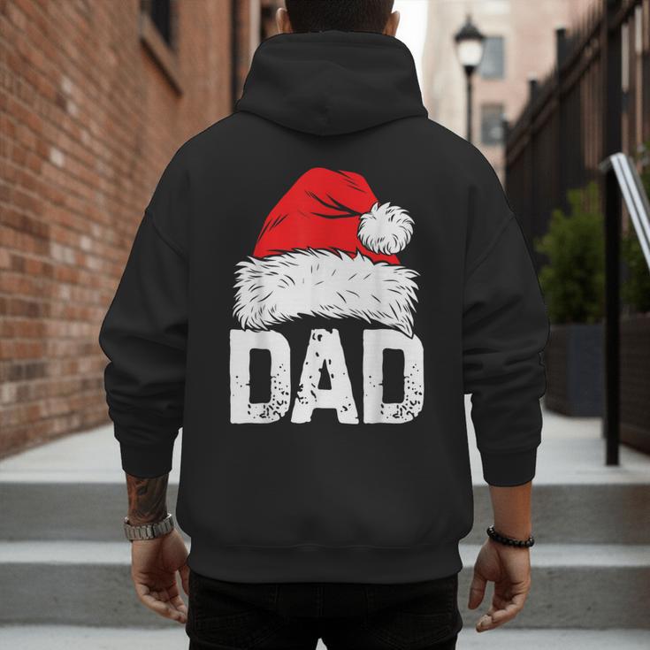 Dad Santa Christmas Family Matching Pajamas Papa Xmas Father Short Sleeve Men's Hoodie Back Print