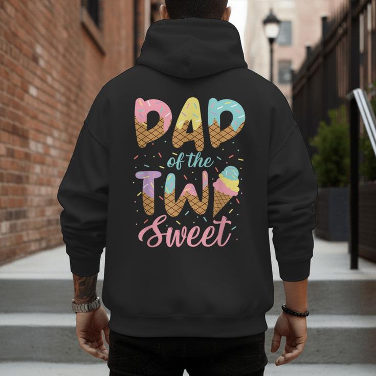 Dad Of The Two Sweet Birthday Girl Ice Cream Lovers 2nd Men's Hoodie Back Print