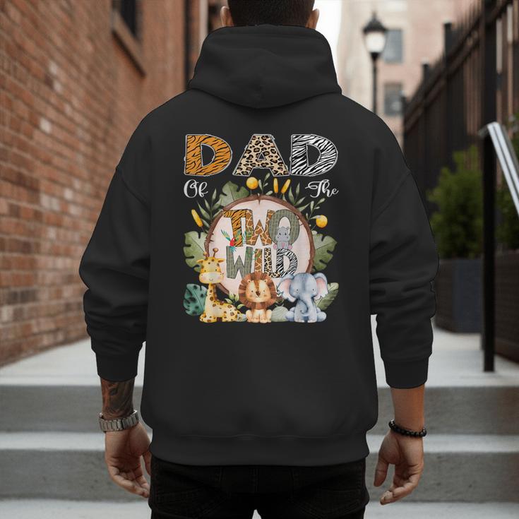 Dad Of The Two Wild Animal Safari 2Nd Birthday Party Men's Hoodie Back Print