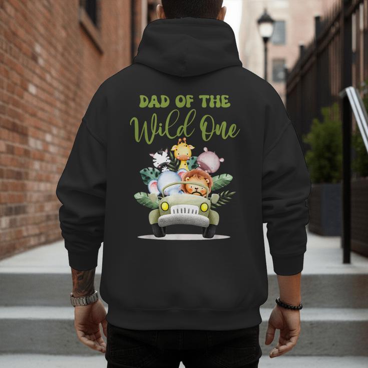 Dad Of The Wild One 1st Birthday Safari Family Matching Men's Hoodie Back Print