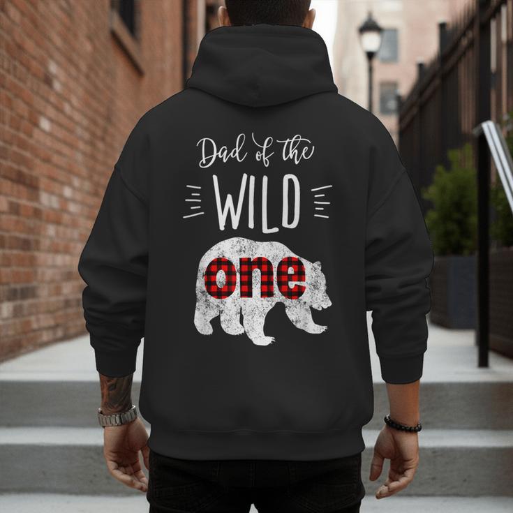 Dad Of The Wild One Shirt Bear Lumberjack 1st Birthday Tee Men's Hoodie Back Print
