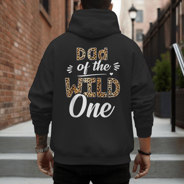 Dad Of The Wild One Zoo Themed 1st Birthday Party Men's Hoodie Back Print