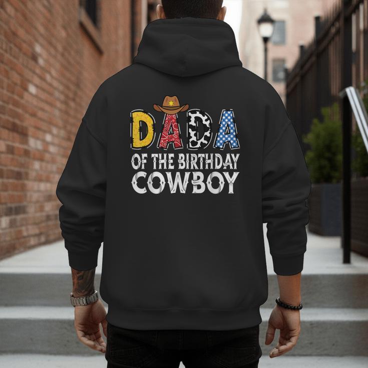 Dada 1st Birthday Cowboy Western Dada Birthday Boy Men's Hoodie Back Print