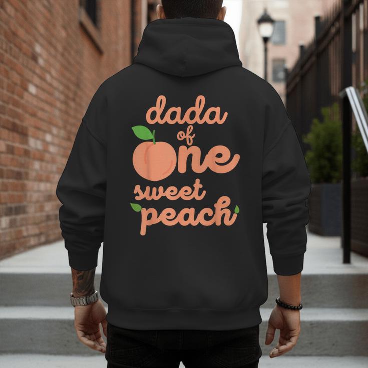 Dada Dad First Birthday One Sweet Peach Bday Family Matching Men's Hoodie Back Print