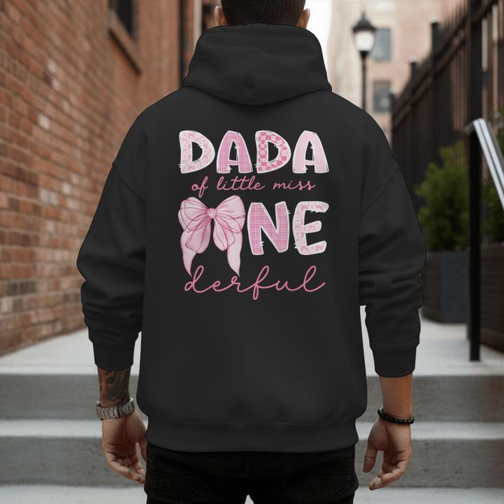 Dada Of Little Miss Onederful First Birthday Girl Bow Men's Hoodie Back Print