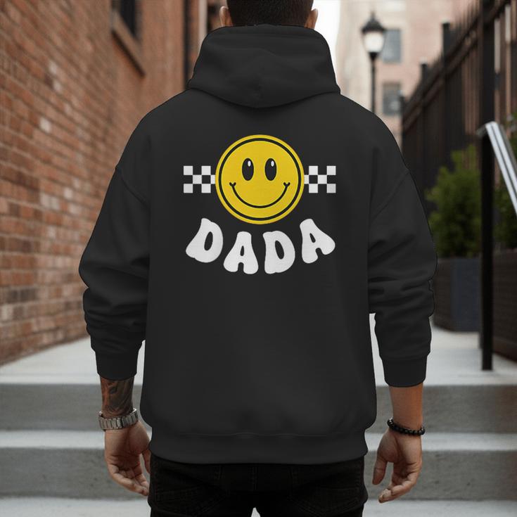 Dada One Happy Dude Birthday Theme 1st Family Matching Mom Men's Hoodie Back Print