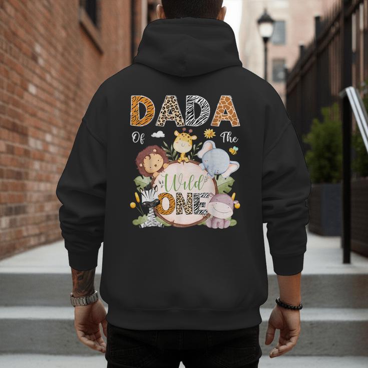 Dada Of The Wild One 1St Birthday Safari Jungle Animals Men's Hoodie Back Print