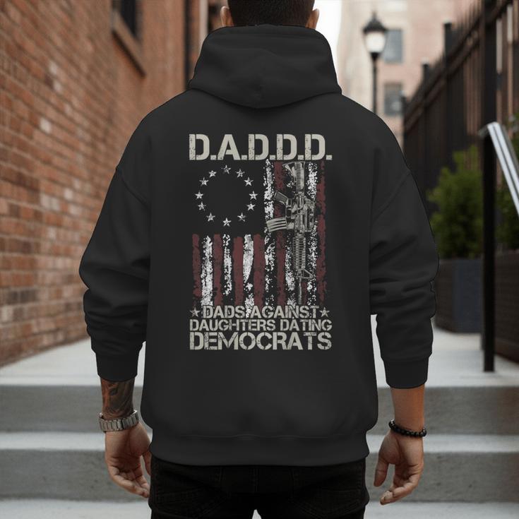Daddd Gun Dads Against Daughters Dating Democrats On Back Men's Hoodie Back Print