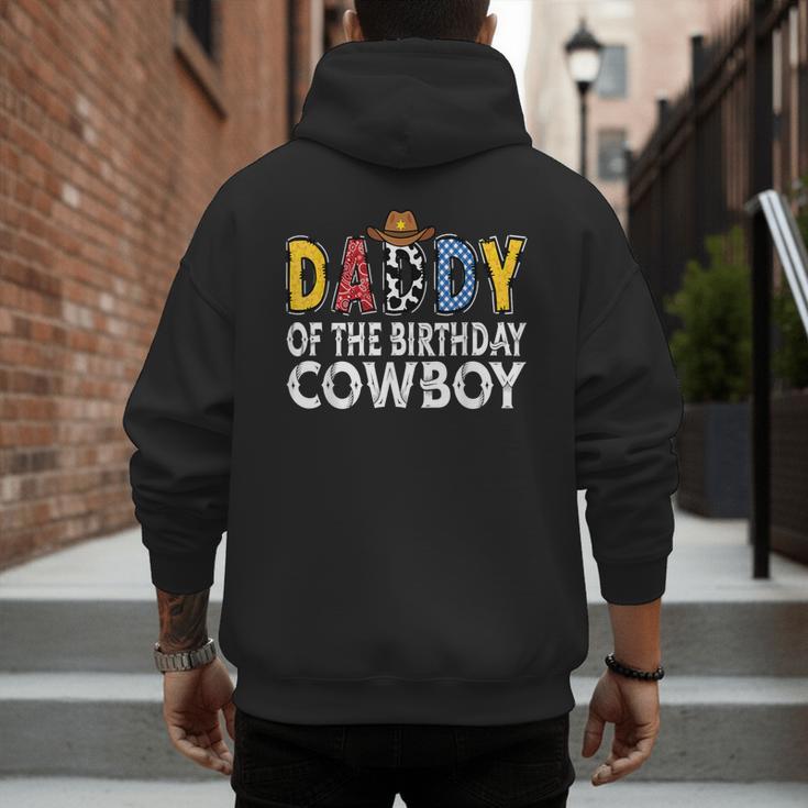 Daddy 1st Birthday Cowboy Western Daddy Birthday Boy Men's Hoodie Back Print