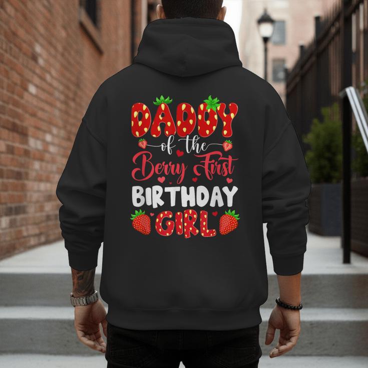 Daddy Of The Berry First Birthday Of Girl Strawberry Men's Hoodie Back Print