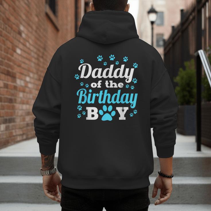 Daddy Of The Birthday Boy Dog Paw Bday Party Celebration Small Men's Hoodie Back Print