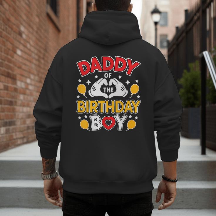Daddy Of The Birthday Boy Shirt Matching Dad Son Family Bday Men's Hoodie Back Print