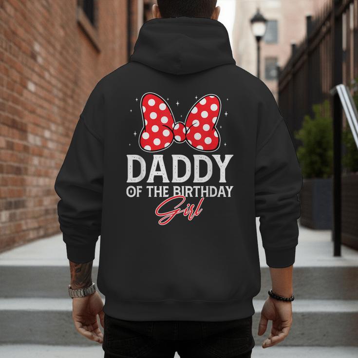 Daddy Of The Birthday Girl Cute Pink Bow Family Matching Men's Hoodie Back Print