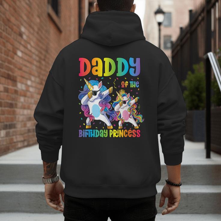 Daddy Of The Birthday Girl Dabbing Princess Unicorn Dad Men's Hoodie Back Print