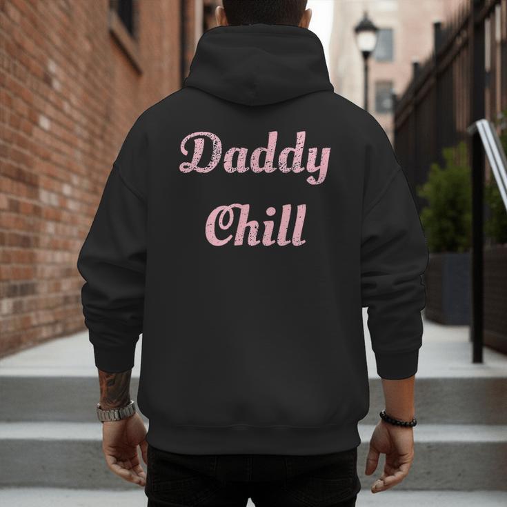 Daddy Chill Pink Distressed Men's Hoodie Back Print
