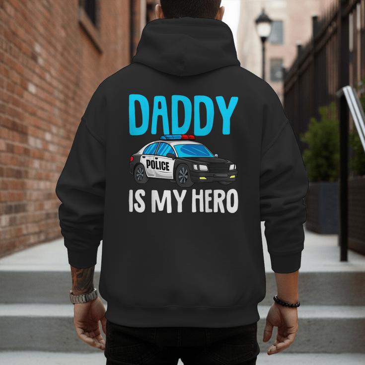 Daddy Is My Hero Police Toddler Police Officer Cop Boys Kids Men's Hoodie Back Print