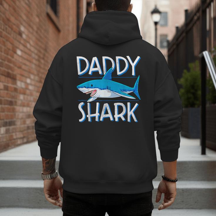 Daddy SharkShirt Fathers Day Family Matching Dad Men's Hoodie Back Print