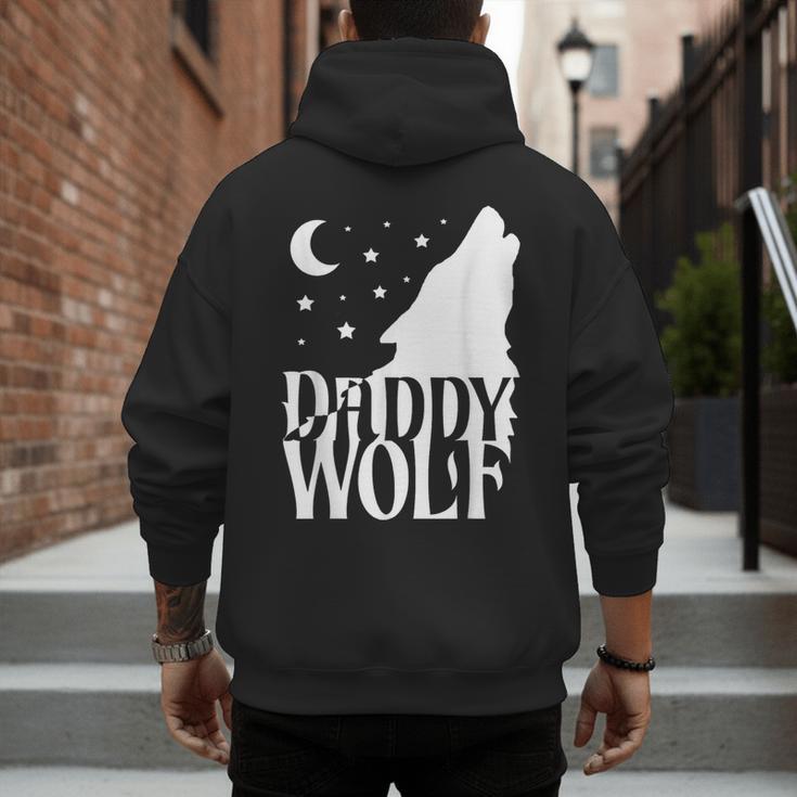 Daddy Wolf Matching Family Tribe Wolves Moon Men's Hoodie Back Print Daddy Wolf Matching Family Tribe Wolves Moon Men's Hoodie Back Print