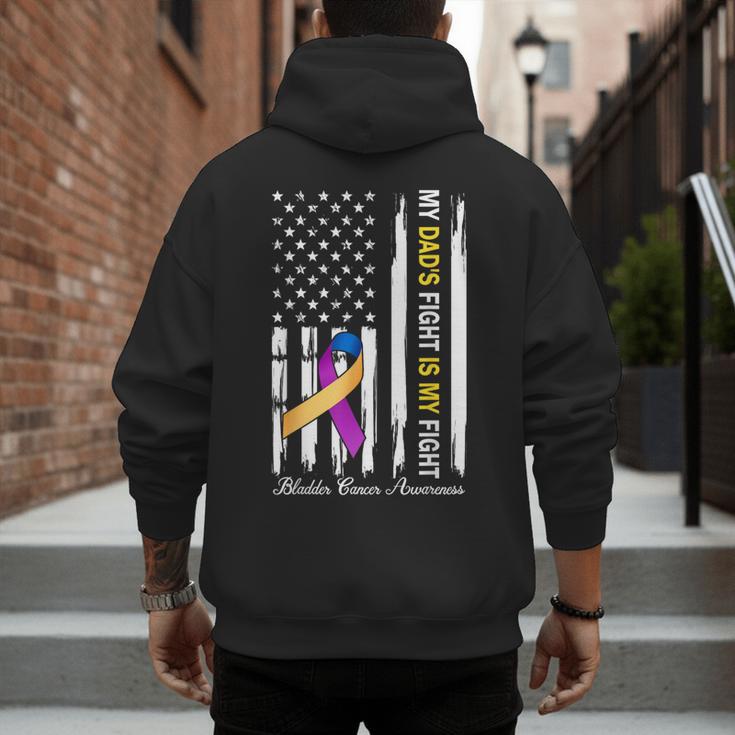 My Dad's Fight Is My Fight Bladder Cancer Awareness Men's Hoodie Back Print