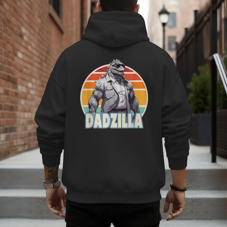Dadzilla The Rad Dad Kaiju Vibes Men's Hoodie Back Print