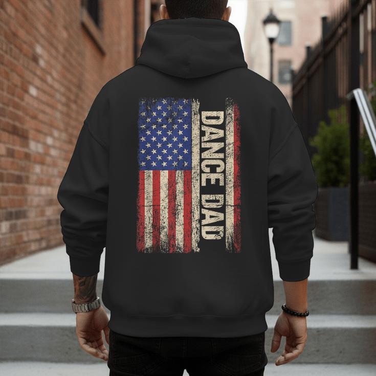 Dance Dad US American Flag Shirt Dancer Dancing Father Men Men's Hoodie Back Print
