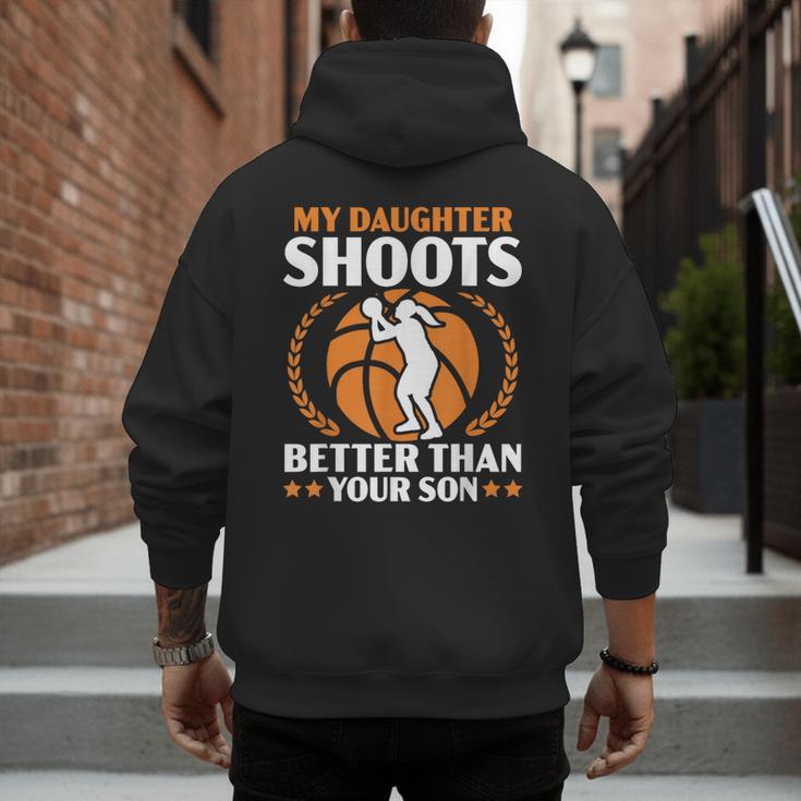 Daughter Basketball Sport Basketball Dad Mom Basketball Fan Men's Hoodie Back Print