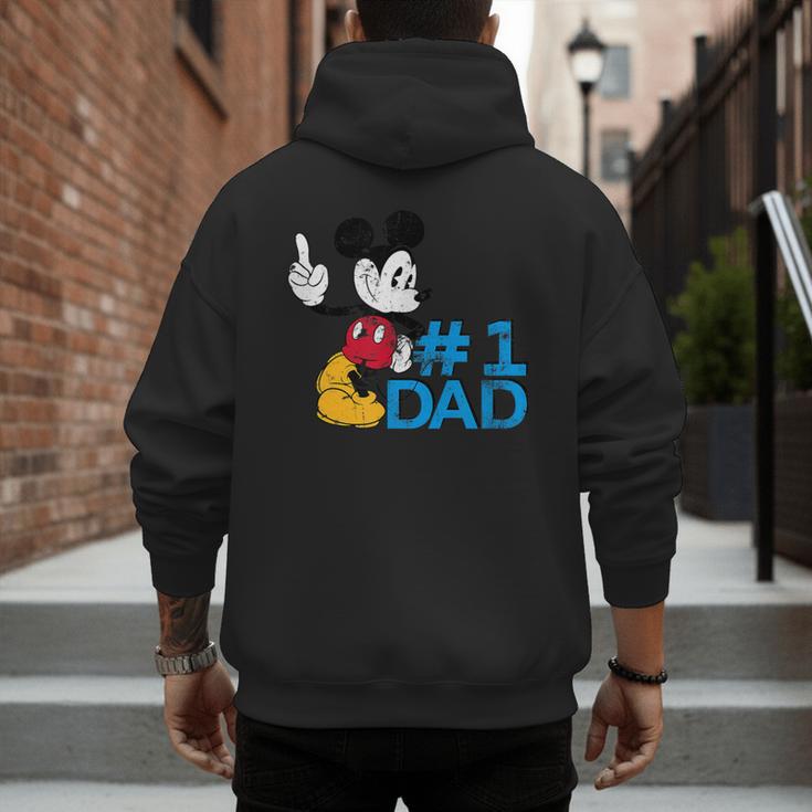 Disney Mickey Mouse Father's Day 1 Dad Men's Hoodie Back Print