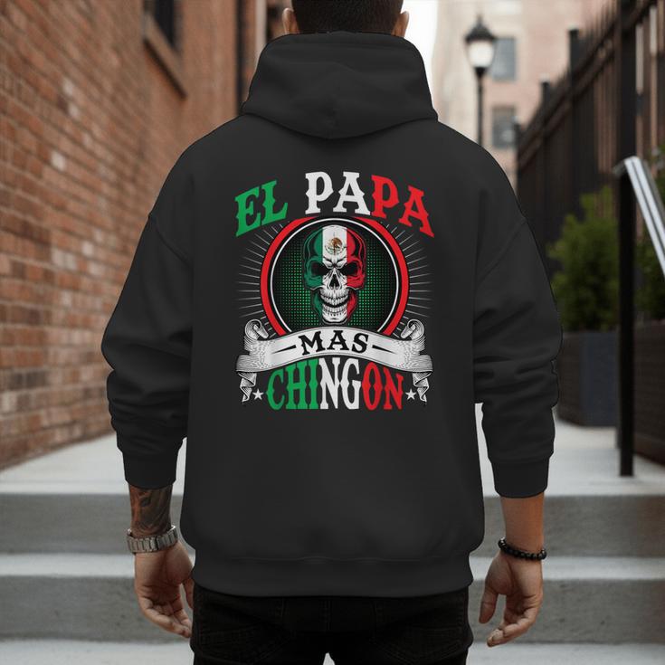 El Papa Mas Chingon Mexican Dad Husband Regalo Flag Men's Hoodie Back Print