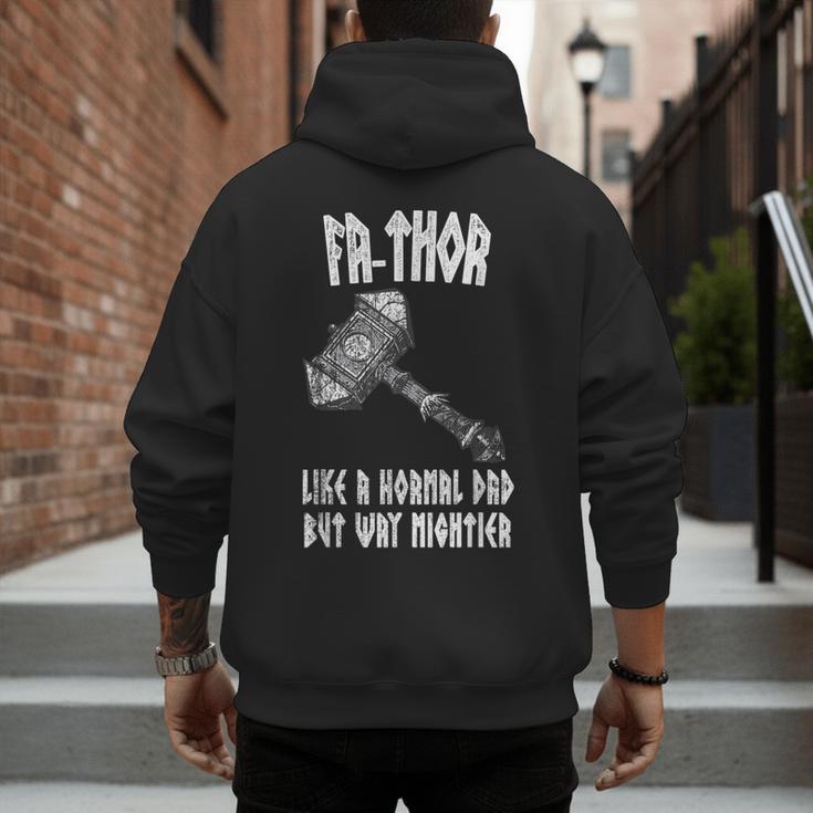 FA-Thor Like Dad Way Mightier Viking Father's Day Fathor Men's Hoodie Back Print